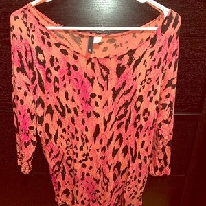 Divided size 6 animal print top